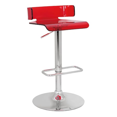 Made-To-Order 26-35 x 15 x 16 in. Adjustable Stool with Swivel, Red & Chrome MA3102966